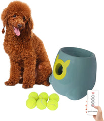 ptlsy Automatic Dog Ball Launcher for Small and Medium Size Dogs, 3 Balls Included (2 inch)
