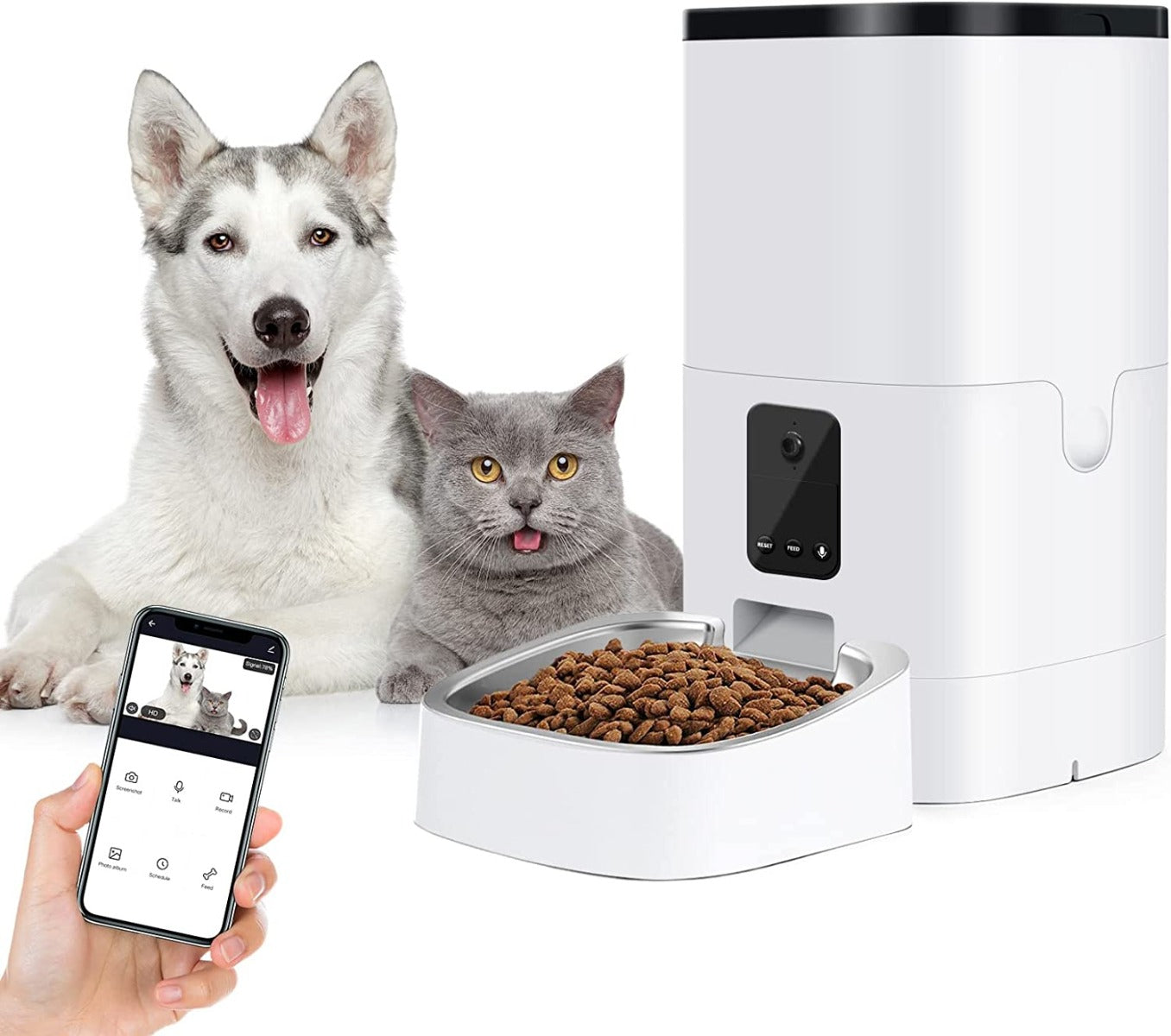 PUMPKII 4L Programmable Automatic Dog Feeder with Camera for Cats and Small Dogs