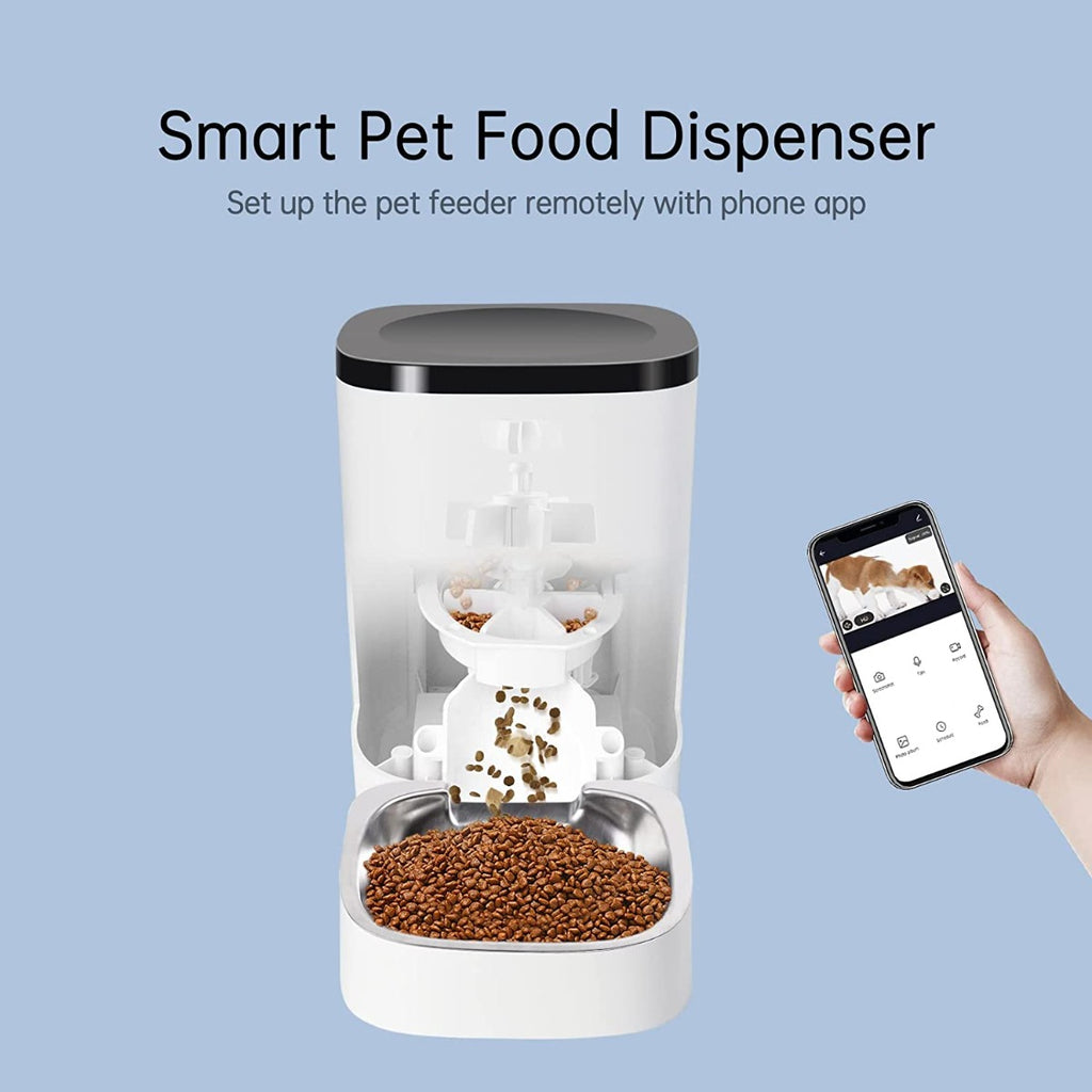 PUMPKII 4L Programmable Automatic Dog Feeder with Camera for Cats and Small Dogs