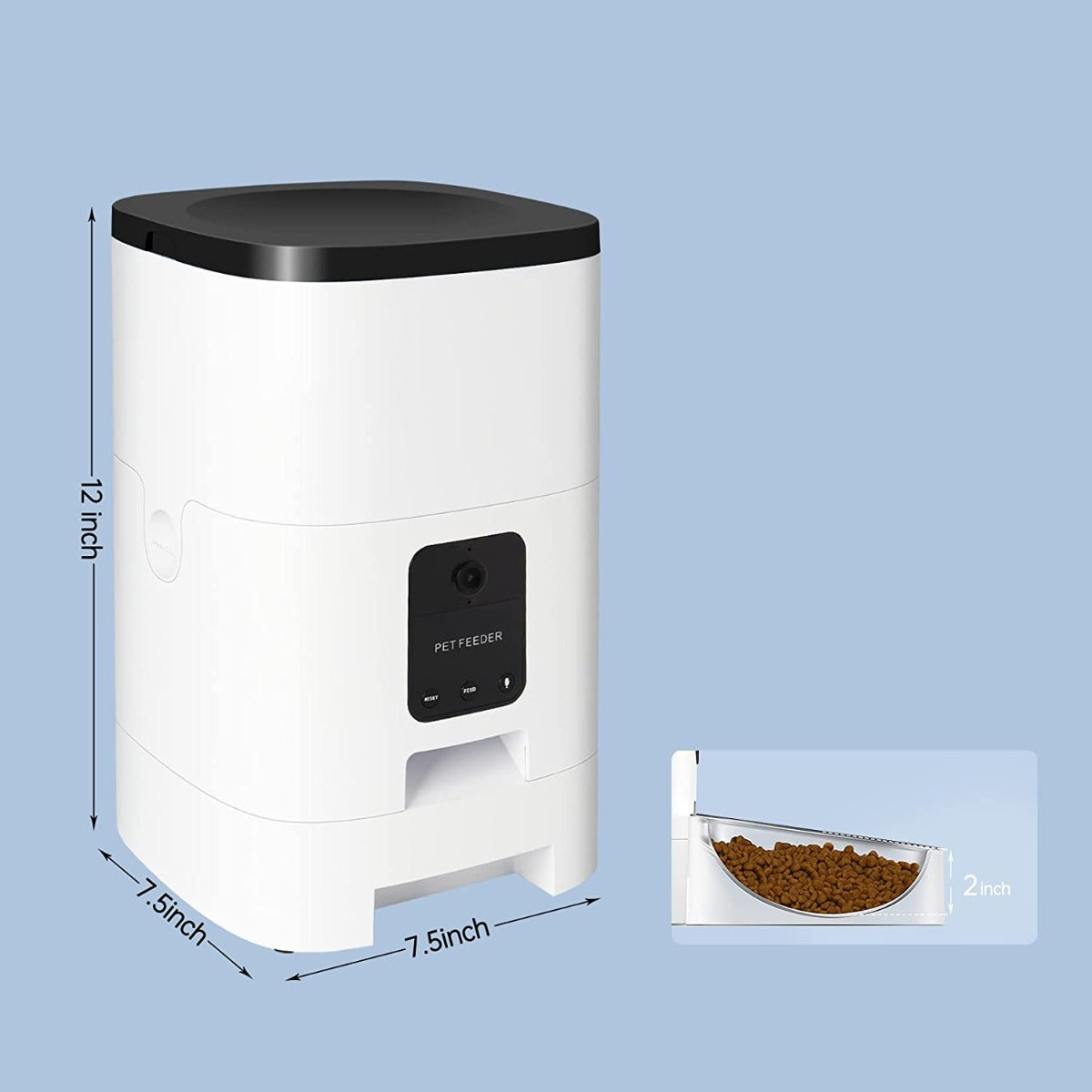 PUMPKII 4L Programmable Automatic Dog Feeder with Camera for Cats and Small Dogs