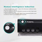 PURETTA Wall Mounted Toothbrush sterilizer and Toothbrush Holder with LED UV Light Sterilization Function, Rechargeable Solar Power, Wireless Design