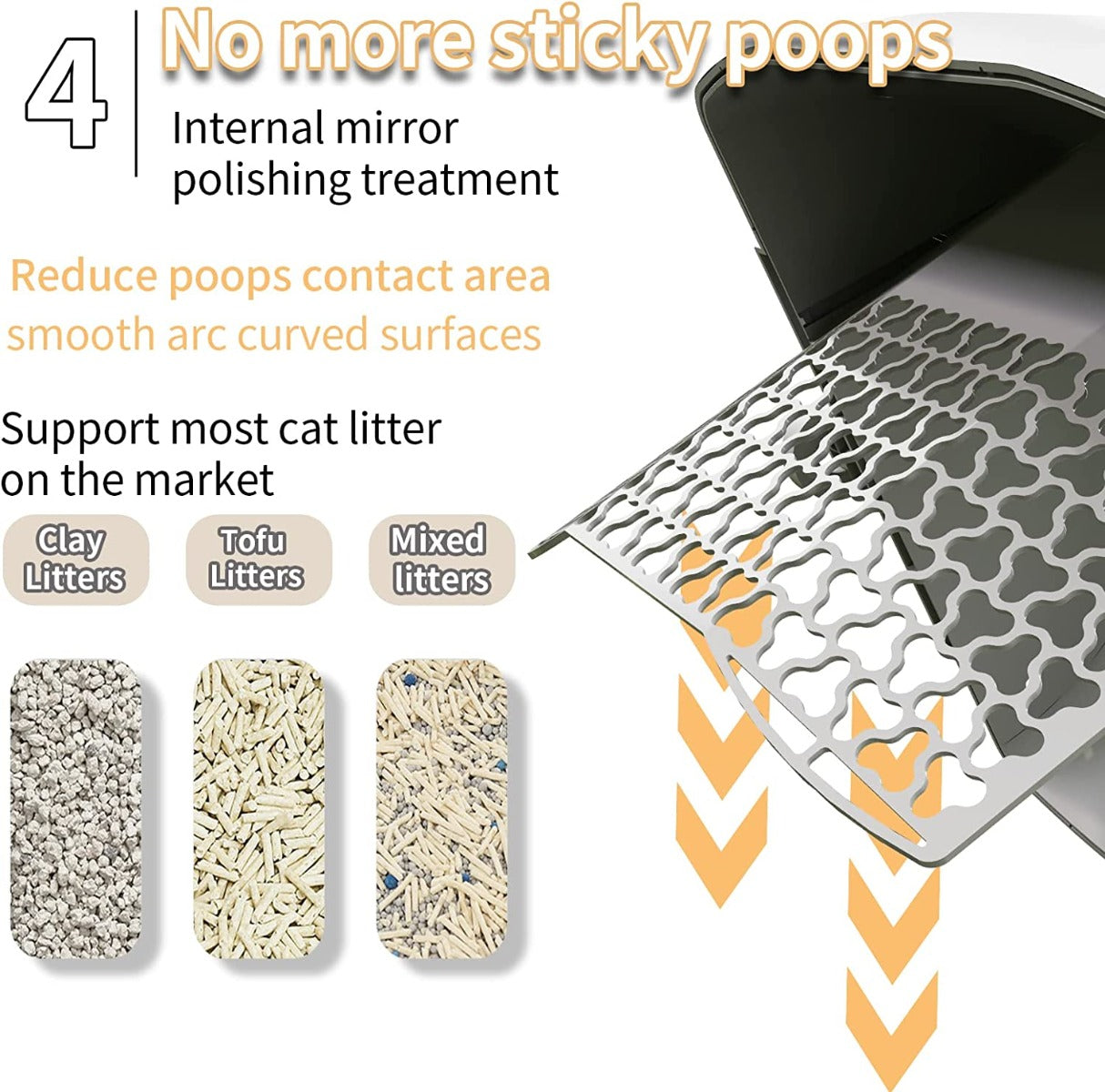 PETJC Automatic Self-Cleaning Cat Litter Box APP Control , Ozone Deodorization for Multiple Cats