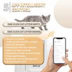 PETJC Automatic Self-Cleaning Cat Litter Box APP Control , Ozone Deodorization for Multiple Cats