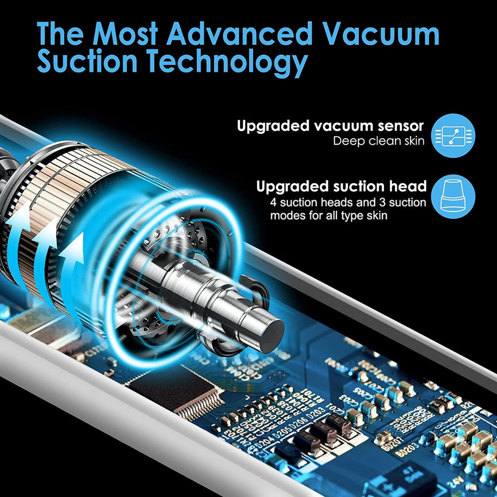 Raxurt Electric Facial Cleansing Brush with Blackhead Remover Vacuum, Upgraded Strong Suction Rechargeable Lightweight Pore Cleanser Sucker Tool with LCD Screen and Stand for Women Men