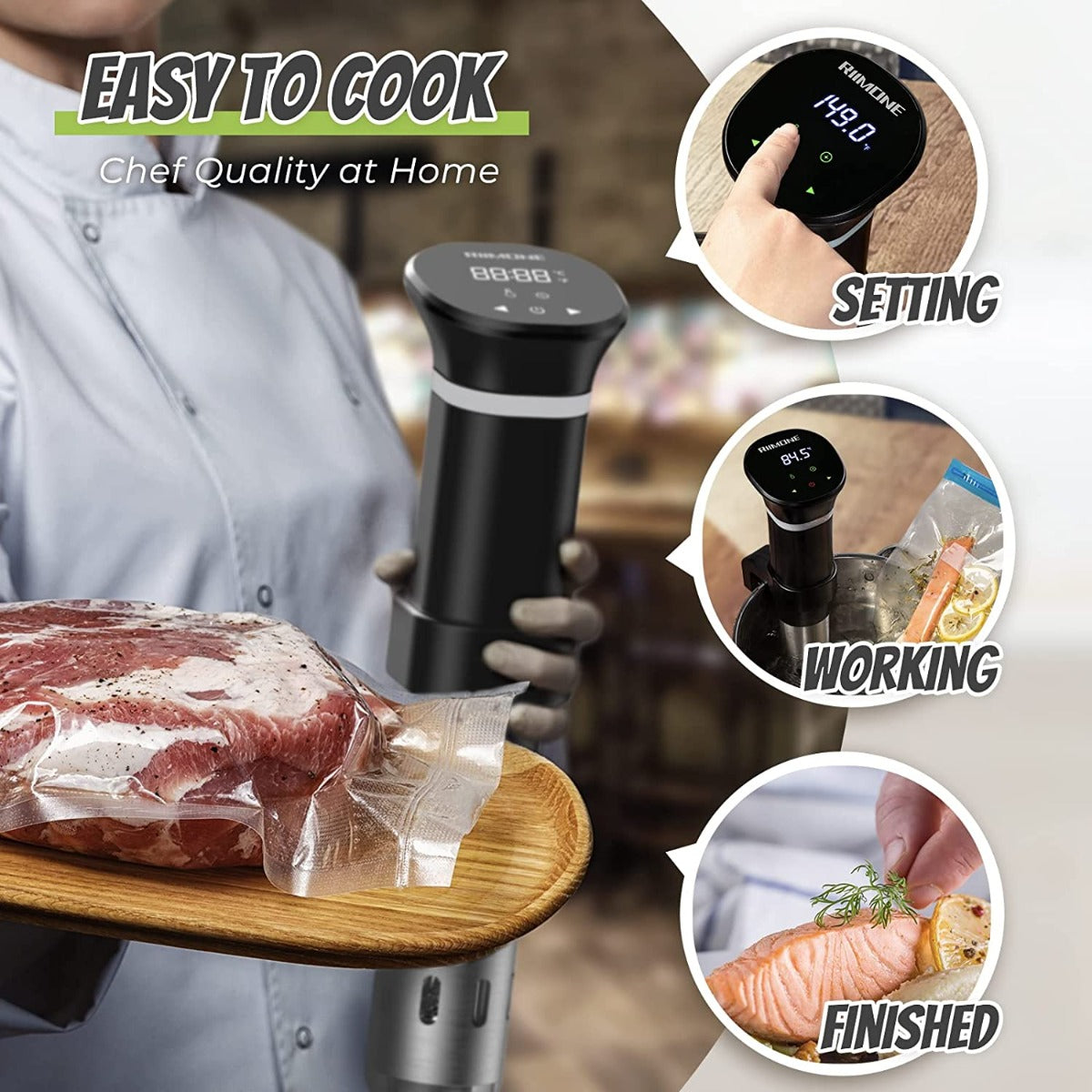 RIIMONE Sous Vide Precision Cooker Machine for Home Precise Cooking