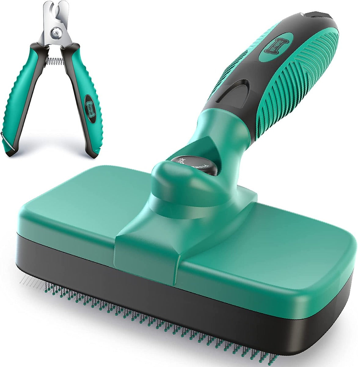 Ruff 'N Ruffus Dog & Cat Self-Cleaning Brush for Shedding and Grooming