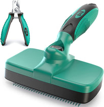 Ruff 'N Ruffus Dog & Cat Self-Cleaning Brush for Shedding and Grooming