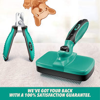 Ruff 'N Ruffus Dog & Cat Self-Cleaning Brush for Shedding and Grooming