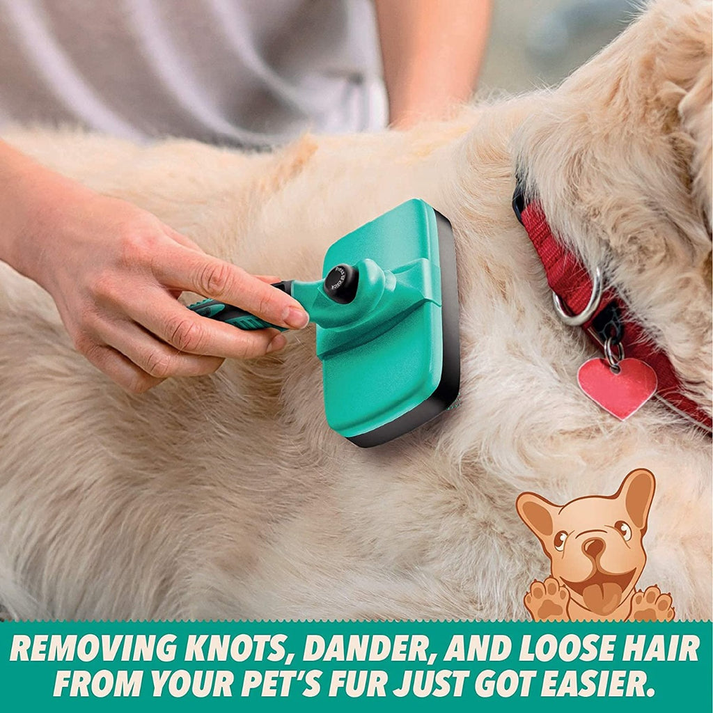 Ruff 'N Ruffus Dog & Cat Self-Cleaning Brush for Shedding and Grooming