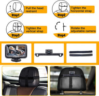 Rohent Baby Car Camera HD 1080P Monitor Crystal Night Vision Back Rear Facing Seat Mirror