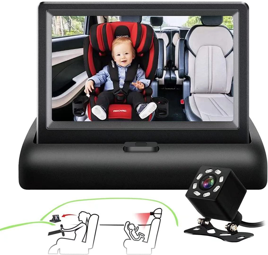 SAMFIWI Baby Car Camera with Infrared Night Vision Best Baby Monitor and Seat Rear Facing