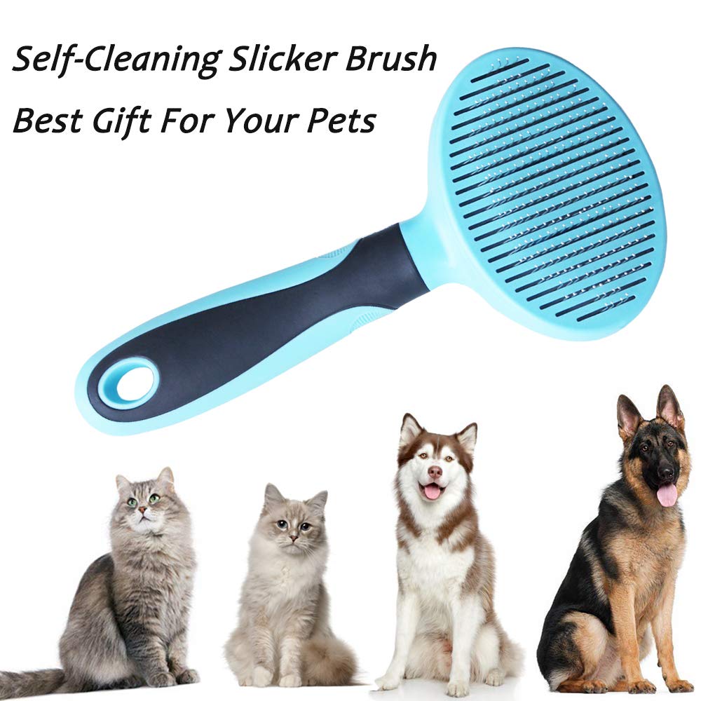 SDY IDUSE Dog & Cat Massage-Self Cleaning Brush for Shedding and Grooming