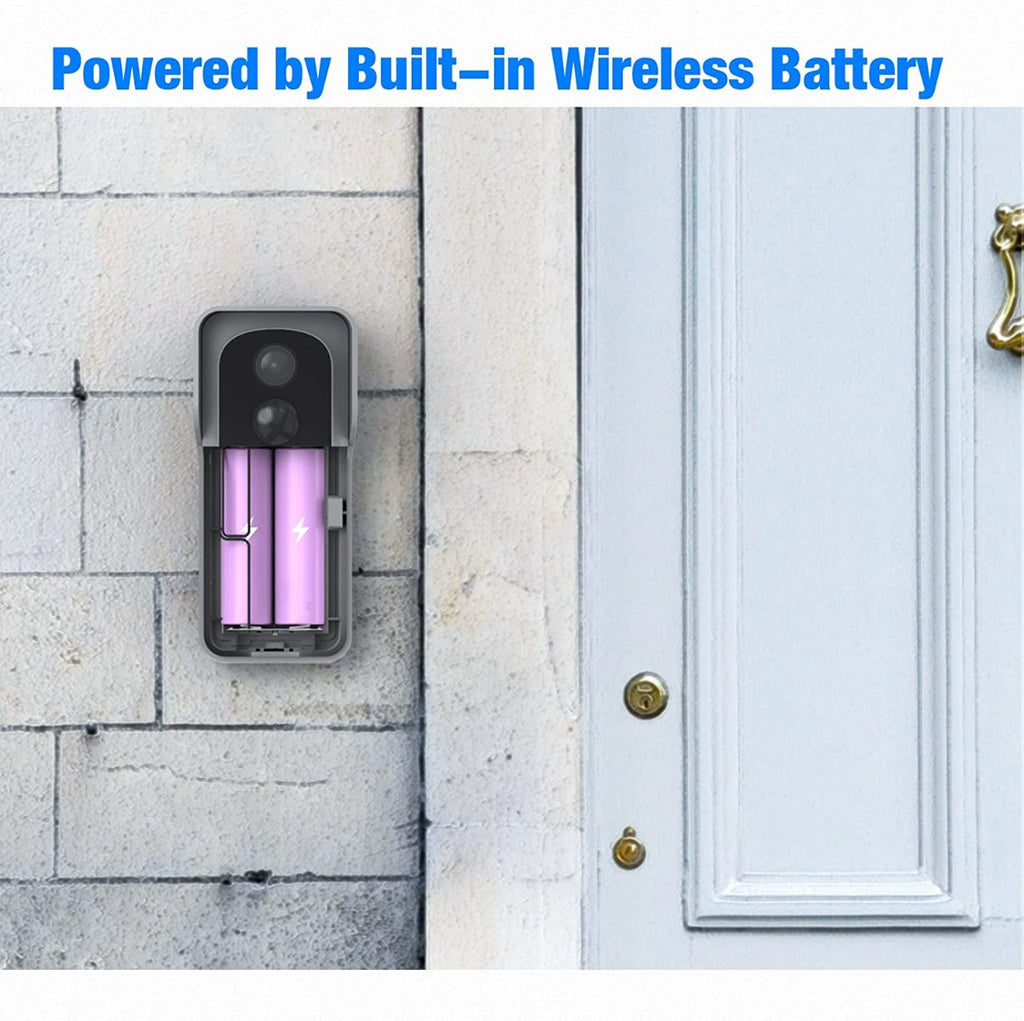 Wireless Video Rechargeable Smart Doorbell Camera with 32Gb SD/Chime, 166° Wide View, 1080P Night Vision