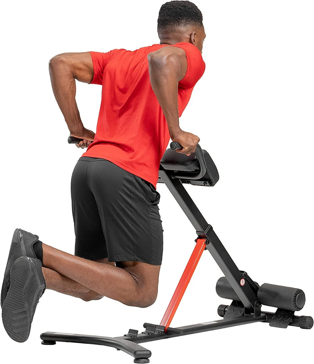 Sunny Health & Fitness Hyperextension Roman Chair with Dip Station - SF-BH620062, Black