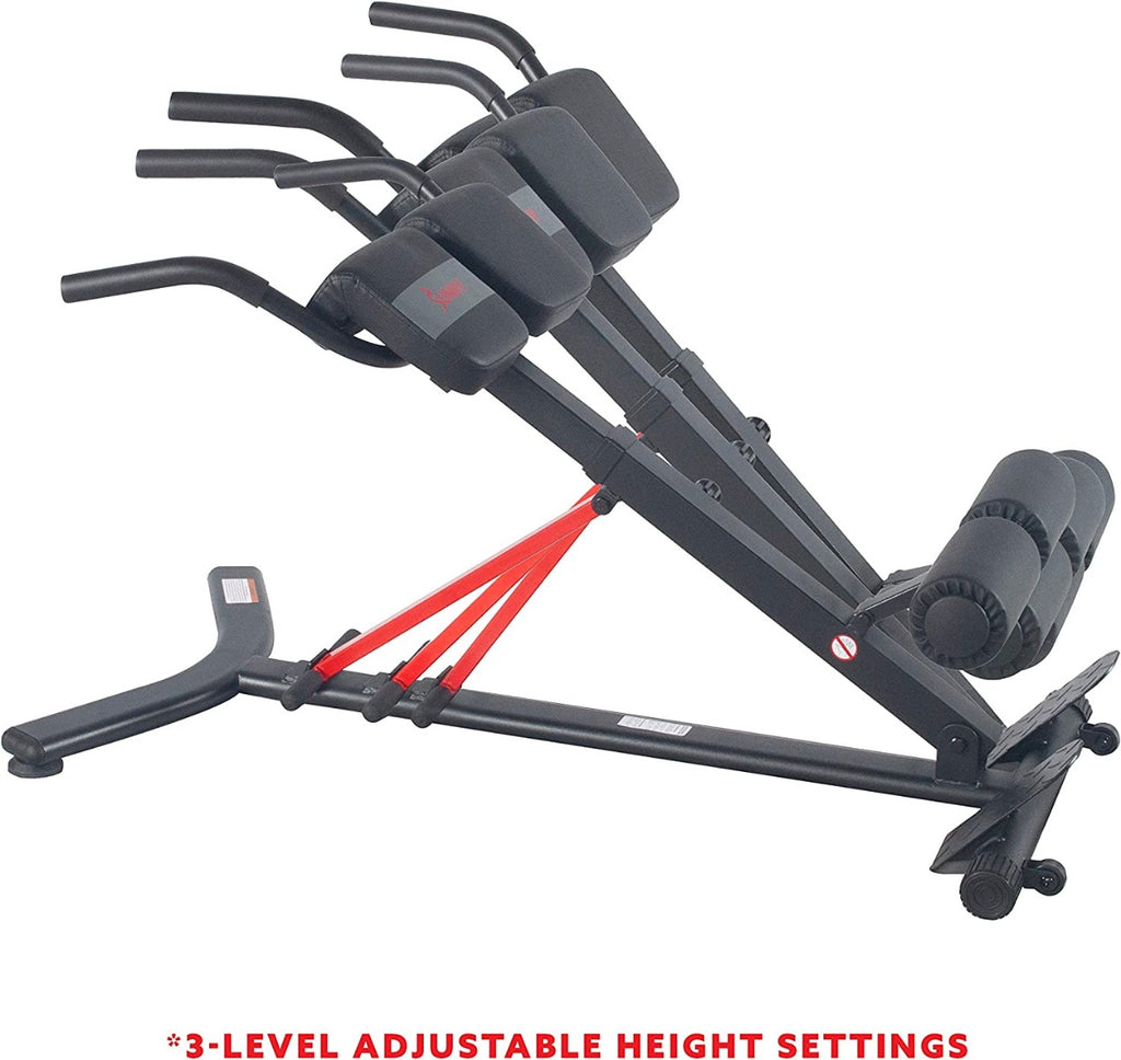 Sunny Health & Fitness Hyperextension Roman Chair with Dip Station - SF-BH620062, Black