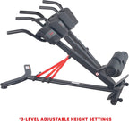 Sunny Health & Fitness Hyperextension Roman Chair with Dip Station - SF-BH620062, Black