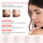 Rechargeable Facial Cleansing Brush, Blackhead Remover Vacuum with LCD Screen,IPX7 Waterproof 3 in 1 Facial Cleaner for Exfoliating (Pink)
