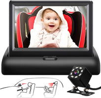 Shynerk Baby Car Mirror, 4.3'' HD Night Vision Function with Wide Crystal Clear View to Observe the Baby’s Move