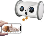 SKYMEE Owl Robot: Mobile Full HD Pet Camera with Treat Dispenser, Interactive Toy for Dogs and Cats, Remote Control via App (2.4G WiFi ONLY)