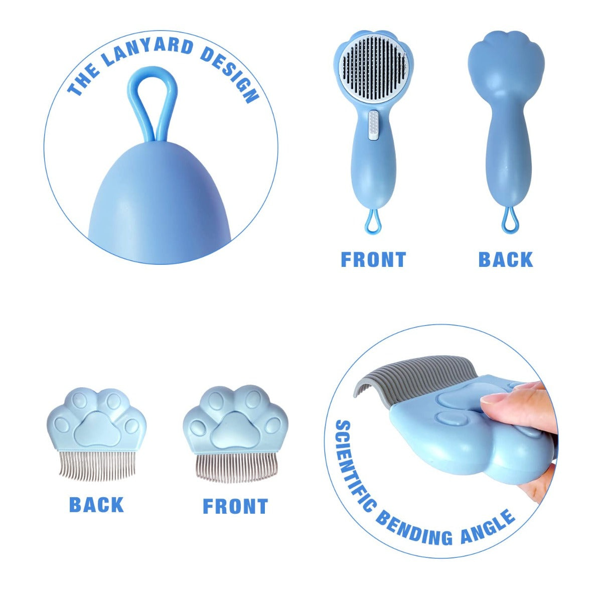 SLEILIN Self Cleaning Grooming Slicker Brush for Cats and Dogs