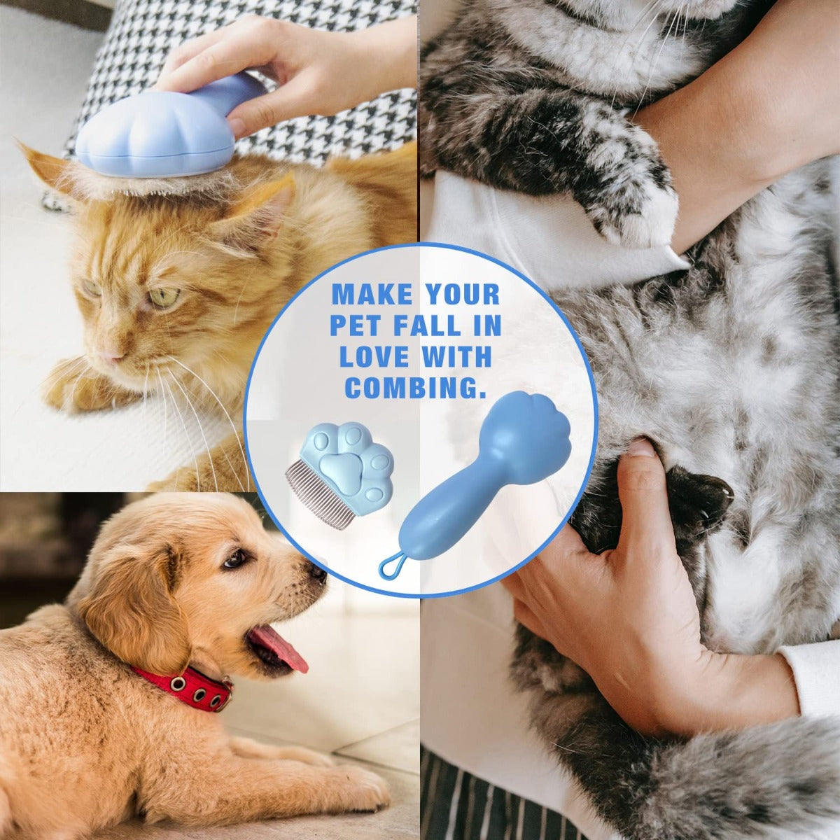 SLEILIN Self Cleaning Grooming Slicker Brush for Cats and Dogs