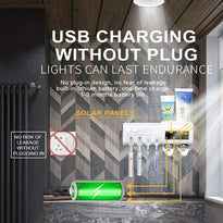 SmartSF Toothbrush Sanitizer, UV Toothbrush Holder Wall Mounted with 4 Slots and 2 Automatic Toothpaste Dispenser for Electric / Regular Toothbrush