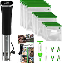 SOUSVIDE ART DELUXE Precision Cooker 800W with 30 Vacuum Seal Bags, Vacuum Pump, Digital Timer, & Temperature Control