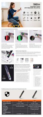 Tacklife VT02 Non-Contact Voltage Tester with Adjustable Sensitivity
