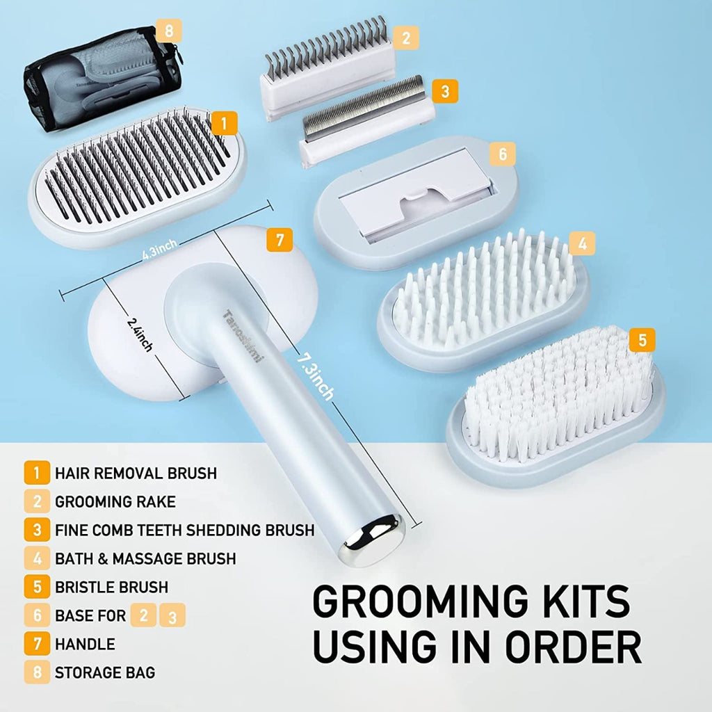 Tanoshimi Self Cleaning Grooming Slicker Brush for Cats and Dogs