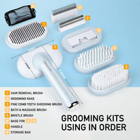 Tanoshimi Self Cleaning Grooming Slicker Brush for Cats and Dogs