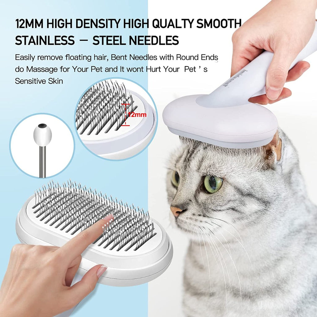 Tanoshimi Self Cleaning Grooming Slicker Brush for Cats and Dogs