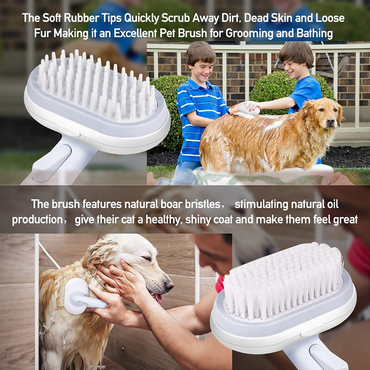 Tanoshimi Self Cleaning Grooming Slicker Brush for Cats and Dogs