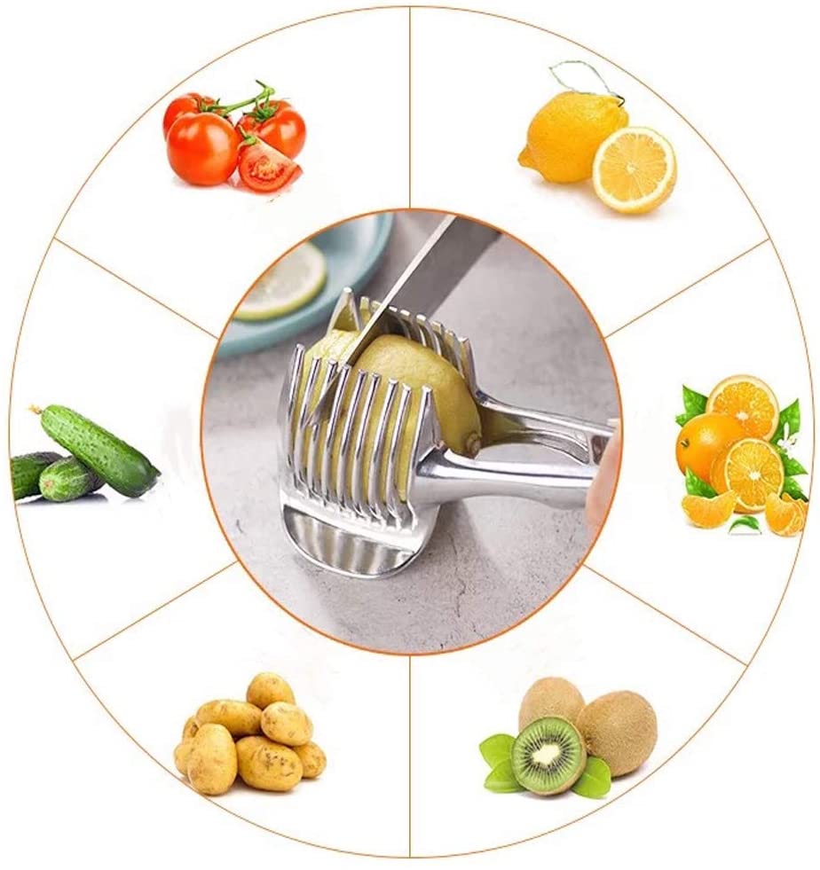 TANSOO Easy Tomato Slicer, Lemon Cutter & Fruit Tongs