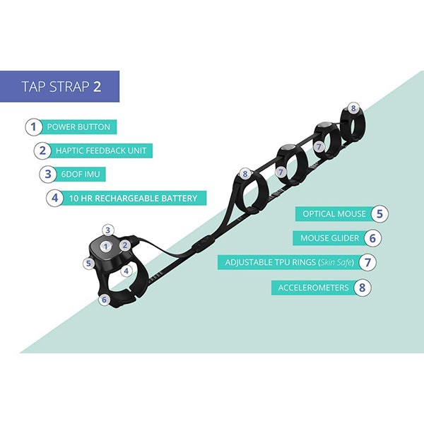 Tap Strap 2 Wearable Keyboard & Mouse Controller