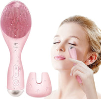 TIANG Sonic Facial Cleansing Brush with Heated Massage and Light Design for Gentle Exfoliating, Massaging, Skin Clean