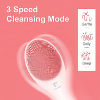 TIANG Sonic Facial Cleansing Brush with Heated Massage and Light Design for Gentle Exfoliating, Massaging, Skin Clean