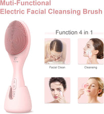 TIANG Sonic Facial Cleansing Brush with Heated Massage and Light Design for Gentle Exfoliating, Massaging, Skin Clean