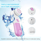 TKORW Facial Cleansing Brush 5 Rotating Brush Heads, 2 Modes, 2AA Power Supply, 360° Cleaning, Blackheads, Whiteheads, Calluses, exfoliating, Dead Skin Cleansing Spin Brush