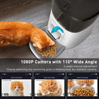 TRAMSMART Automatic Cat Feeder with 1080P Camera Voice and Video Recording, APP Control, 6L Capacity