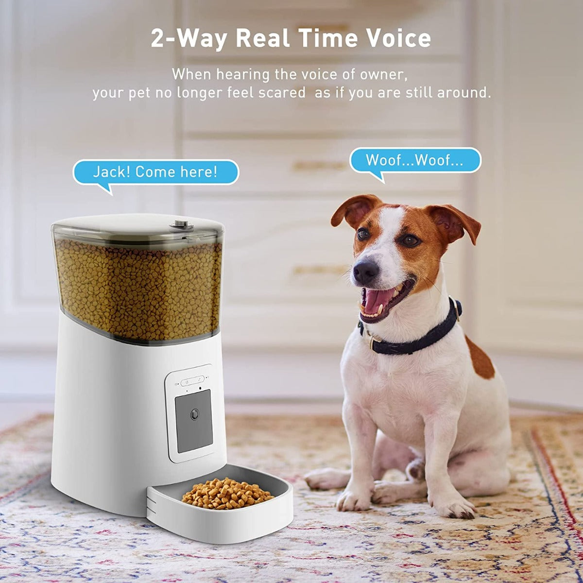 TRAMSMART Automatic Cat Feeder with 1080P Camera Voice and Video Recording, APP Control, 6L Capacity