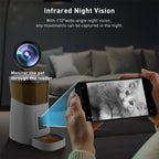 TRAMSMART Automatic Cat Feeder with 1080P Camera Voice and Video Recording, APP Control, 6L Capacity