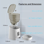 TRAMSMART Automatic Cat Feeder with 1080P Camera Voice and Video Recording, APP Control, 6L Capacity