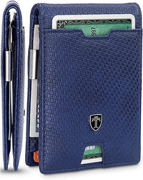 TRAVANDO Mens Slim Wallet with Money Clip AUSTIN RFID Blocking Bifold Credit Card Holder