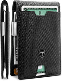 TRAVANDO Mens Slim Wallet with Money Clip AUSTIN RFID Blocking Bifold Credit Card Holder