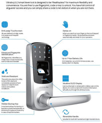 Ultraloq Fingerprint and Touchscreen Lever Door Lock