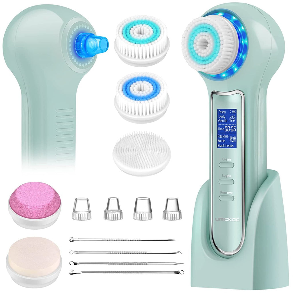 UMICKOO Blackhead Remover Vacuum, Rechargeable Facial Cleansing Brush with LCD Screen, IPX7 Waterproof 3 in 1 Facial Cleaner for Exfoliating, Massaging and Deep Pore Cleansing