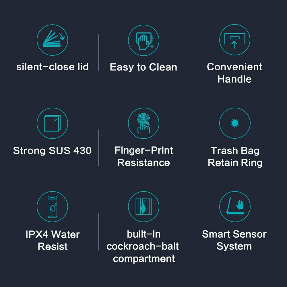 Upella Teza 3.2 Gallon/12 Liter Sensor Trash Can