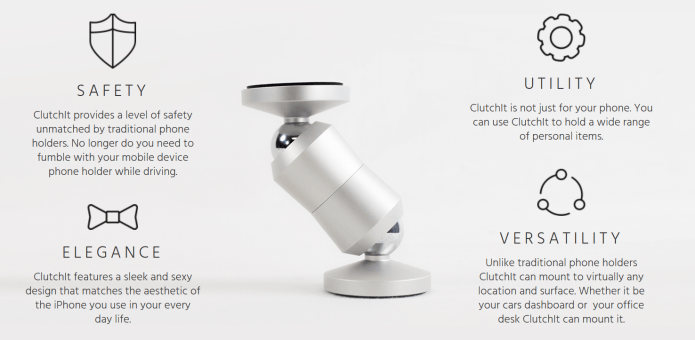 ClutchIt Dual Magnetic Movable Phone Holder and Tablet Mount