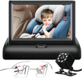 VEKOOTO, Baby Car Camera 4.3" HD Display with Night Vision, Car Seat Camera Monitor for with 120 Degrees Wide Clear View, Easily Observe The Baby's Move