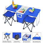 Goplus Outdoor Picnic Foldable Multi-function Rolling Cooler
